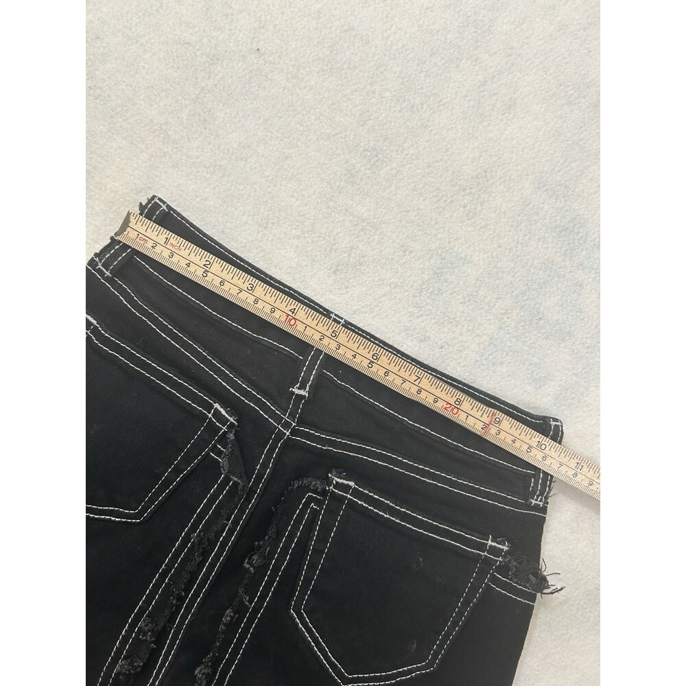 Nova Kids Black Contrast Stitch Distressed Wide Leg Jeans Girls Size 5 G61063 - Picture 4 of 8